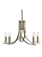 Searchlight Ascona - 5 Light Ceiling Pendant - Antique Brass - Glass Sconces Searchlight Ascona - 5 Light Ceiling Pendant - Antique Brass - Glass Sconces