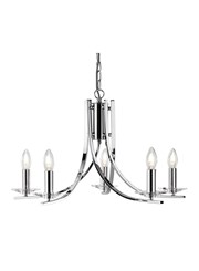 Searchlight Ascona - 5 Light Ceiling Pendant - Chrome - Glass Sconces Searchlight Ascona - 5 Light Ceiling Pendant - Chrome - Glass Sconces