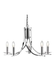 Searchlight Ascona - 5 Light Ceiling Pendant - Chrome - Glass Sconces