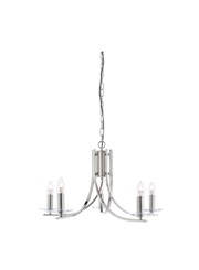 Searchlight Ascona - 5 Light Ceiling Pendant - Satin Silver - Glass Sconces Searchlight Ascona - 5 Light Ceiling Pendant - Satin Silver - Glass Sconces