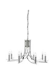 Searchlight Ascona - 8 Light Ceiling Pendant - Satin Silver - Glass Sconces Searchlight Ascona - 8 Light Ceiling Pendant - Satin Silver - Glass Sconces
