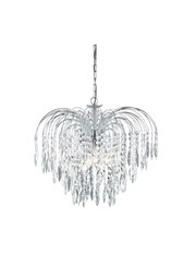 Searchlight Waterfall 5 Light Pendant - Cascading Crystal Buttons & Drops Searchlight Waterfall 5 Light Pendant - Cascading Crystal Buttons & Drops