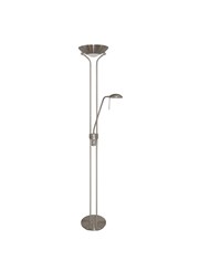 Searchlight Mother & Child Floor Lamp - Satin Silver - Double Dimmer