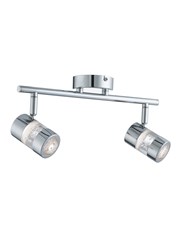 Searchlight Bubbles Effect Led - 2 Light Spot Bar - Chrome & Acrylic Shade Searchlight Bubbles Effect Led - 2 Light Spot Bar - Chrome & Acrylic Shade