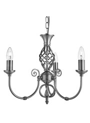 Searchlight Zanzibar Ceiling 3 Light - Satin Silver Searchlight Zanzibar Ceiling 3 Light - Satin Silver