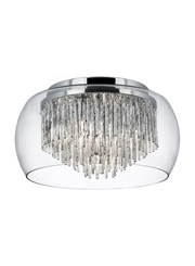 Searchlight Curva 4 Light Ceiling Fitting - Clear Glass - Aluminium Spiral Tubes Searchlight Curva 4 Light Ceiling Fitting - Clear Glass - Aluminium Spiral Tubes