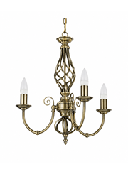 Kingswood Barley Twist Traditional Semi Flush Pendant - 3 Light