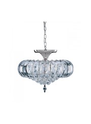 Searchlight Sigma Semi-Flush 5 Light - Chrome - Clear Crystal Prisms & Balls Searchlight Sigma Semi-Flush 5 Light - Chrome - Clear Crystal Prisms & Balls