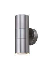 Searchlight Outdoor & Porch Wall Light - Stainless Steel 2 Light Tube Searchlight Outdoor & Porch Wall Light - Stainless Steel 2 Light Tube