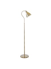 Searchlight Adjustable Floor Lamp - Large Metal Head - Antique Brass