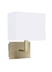 Searchlight Rectangle Wall Light - Antique Brass - White Rectangular Shade Searchlight Rectangle Wall Light - Antique Brass - White Rectangular Shade