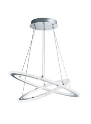 Searchlight Solexa Led 2 Hoops Ceiling Pendant - Chrome & Frosted Acrylic