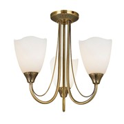 Endon Haughton Semi Flush Traditional Ceiling Light - Antique Brass- 3 Light