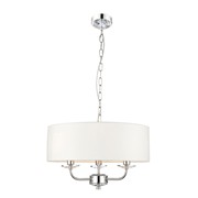 Endon Nixon Pendant Light Fitting - Nickel Plate - 3 Light