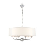 Endon Nixon Pendant Light Fitting - Nickel Plate - 6 Light