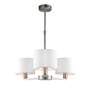 Endon Daley Pendant Ceiling Light - Nickel - 3 Ivory Shades - 3 Light Endon Daley Pendant Ceiling Light - Nickel - 3 Ivory Shades - 3 Light