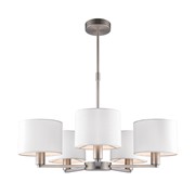 Endon Daley Pendant Ceiling Light - Nickel - 5 Ivory Shades - 5 Light Endon Daley Pendant Ceiling Light - Nickel - 5 Ivory Shades - 5 Light