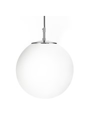 Searchlight Atom 12  Shiny Opal Ball/Satin Silver Suspension - Large