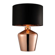 Endon Waldorf Table Lamp - High Shine Copper - Black Shade