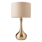 Endon Piccadilly Touch Control Table Lamp - Soft Brass - Taupe Fabric Shade