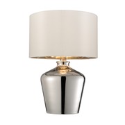 Endon Waldorf Table Lamp - High Shine Chrome - Ivory Shade