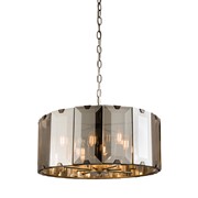 Endon Clooney Pendant Ceiling Light - Slate Grey & Glass - 8 Light