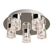 Endon Imperial Flush LED Ceiling Light - Chrome & Crystal - 5 Light