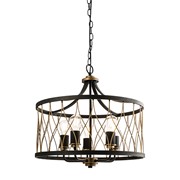 Endon Heston Rustic Pendant Light - Black & Bronze