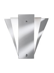 Searchlight Art Deco Mirror Wall Light - Fan Shade - Mirrored & Frosted Glass Searchlight Art Deco Mirror Wall Light - Fan Shade - Mirrored & Frosted Glass