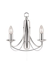 Searchlight Maypole Double Wall Light - Satin Silver Searchlight Maypole Double Wall Light - Satin Silver