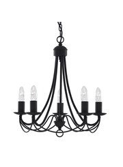 Searchlight Maypole  5  Light Ceiling Fitting - Matt Black Searchlight Maypole  5  Light Ceiling Fitting - Matt Black