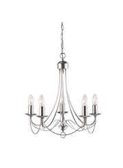 Searchlight Maypole  5  Light Ceiling Fitting - Satin Silver Searchlight Maypole  5  Light Ceiling Fitting - Satin Silver