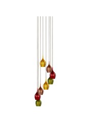 Searchlight Vibrant 8 Light Multi-Drop Multi-Coloured Bell Shaped Pendant Light Searchlight Vibrant 8 Light Multi-Drop Multi-Coloured Bell Shaped Pendant Light