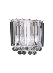 Searchlight Sigma Double Wall Light - Chrome - Clear Crystal Balls Searchlight Sigma Double Wall Light - Chrome - Clear Crystal Balls
