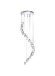 Searchlight Sculptured 20 Ice Chrome Dingle Dangle Ceiling Pendant-Crystal Glass Searchlight Sculptured 20 Ice Chrome Dingle Dangle Ceiling Pendant-Crystal Glass