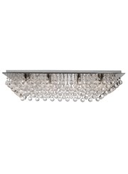 Searchlight Hanna 8  Light Rectangle Flush Fitting - Chrome - Crystal Balls Searchlight Hanna 8  Light Rectangle Flush Fitting - Chrome - Crystal Balls