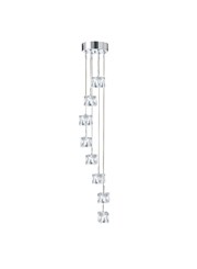 Searchlight Ice Cube 8 Light Ceiling Pendant - Chrome - Clear Ice Cube Glass Searchlight Ice Cube 8 Light Ceiling Pendant - Chrome - Clear Ice Cube Glass