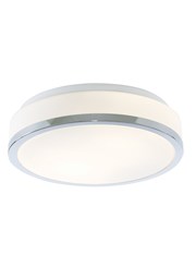 Searchlight Bathroom Ceiling Light - Opal Glass Shade - Chrome Trim Searchlight Bathroom Ceiling Light - Opal Glass Shade - Chrome Trim