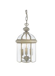 Searchlight Domed Lantern 3 Candle Pendant - Antique Brass - Bevelled Glass Searchlight Domed Lantern 3 Candle Pendant - Antique Brass - Bevelled Glass