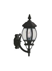 Searchlight Bel Aire Traditional Outdoor Wall Light - Black - Clear Glass