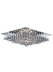 Searchlight Hanna Square 8 Light Ceiling Fitting - Chrome - Crystal Drops Searchlight Hanna Square 8 Light Ceiling Fitting - Chrome - Crystal Drops