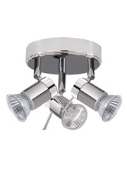 Searchlight Aries IP44  3 Light Spotlight - Chrome & Satin Silver Searchlight Aries IP44  3 Light Spotlight - Chrome & Satin Silver