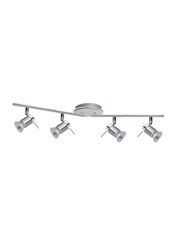 Searchlight Aries Ip44  4 Light Spotlight Bar - Chrome & Satin Silver Searchlight Aries Ip44  4 Light Spotlight Bar - Chrome & Satin Silver