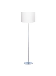 Searchlight Floor Lamp - Chrome - Round Base - Ivory  Drum Shade Searchlight Floor Lamp - Chrome - Round Base - Ivory  Drum Shade