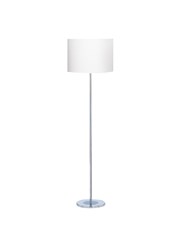 Searchlight Floor Lamp - Chrome - Round Base - Ivory  Drum Shade