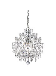 Searchlight Harrietta 3 Light Pendant - Chrome - Hexagonal Crystal Drops Searchlight Harrietta 3 Light Pendant - Chrome - Hexagonal Crystal Drops