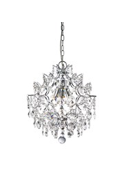 Searchlight Harrietta 3 Light Pendant - Chrome - Hexagonal Crystal Drops