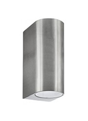 Searchlight Outdoor & Porch Wall Up & Downlight - Satin Silver - IP44