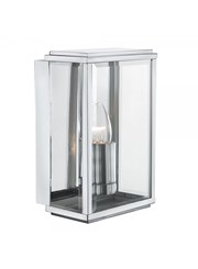 Searchlight Outdoor Wall & Porch  Light - Satin Silver Rectangle Box - Candle Searchlight Outdoor Wall & Porch  Light - Satin Silver Rectangle Box - Candle