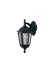 Searchlight Bel Aire Traditional Outdoor Wall Downlight - Black - Clear Glass Searchlight Bel Aire Traditional Outdoor Wall Downlight - Black - Clear Glass